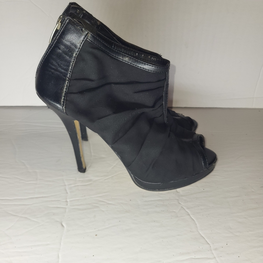 Wild Rose Black Mesh Stilletos